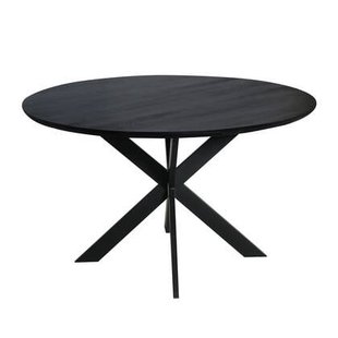 Starfurn Eiken eettafel Ferris | Rond 130 cm | Zwart