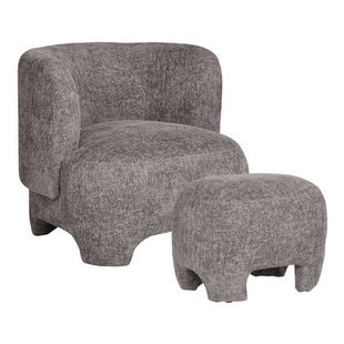 House Nordic - Fauteuil Grijs Stof - 79x77x72cm - Nazare
