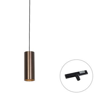 QAZQA Design hanglamp donkerbrons incl. rail adapter 1-fase -