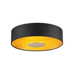 QAZQA Moderne plafondlamp zwart velours incl. LED 3-staps dimbaar -