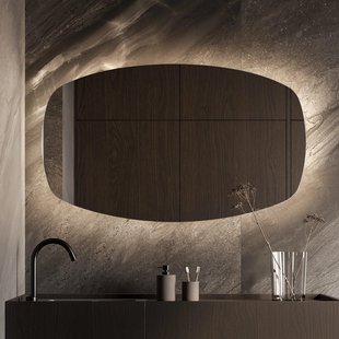 Spiegel Martens & Meijer Copenhagen 120x70 cm Deens Ovaal Incl. Indirecte Verlichting Rondom, Incl. Verwarming & Dimbare Sensor