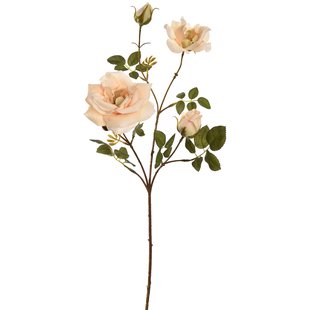 Kunstbloem Open roos - Wit - 65 cm