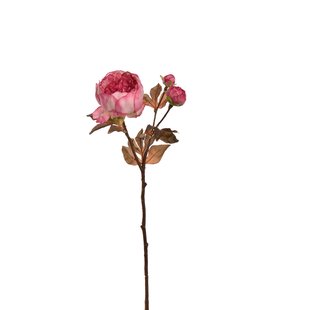 Kunstbloem Pioen - Donker Roze - 65 cm