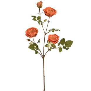 Kunstbloem Roos - Oranje - 65 cm