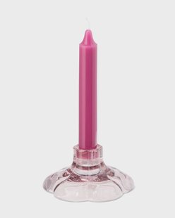HEMA Kandelaar 9.7x5cm glas roze bloem (roze)
