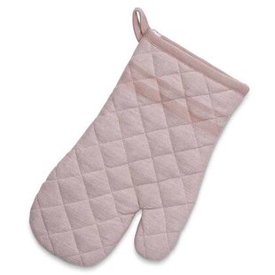 Ovenwant, Ovenhandschoen, Katoen, Roze met Streep, 31 x 18 cm - Kela |