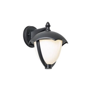 QAZQA Smart buiten wandlamp zwart met opaal glas incl. LED IP54 -