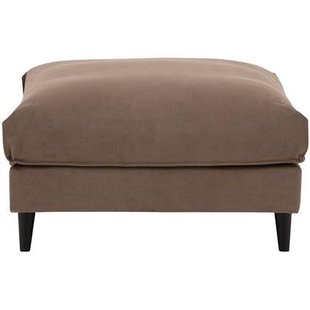 Goossens Hocker Jonas in stof fijn geweven middengrijs