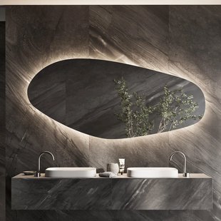 Spiegel Martens & Meijer Izmir Organisch 120 cm Incl. Indirecte Verlichting, Dimbare Sensor en Spiegelverwarming