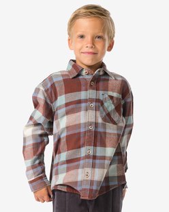HEMA Kinderoverhemd flanel ruiten bruin (bruin)