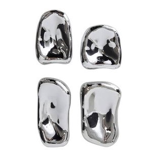 HKliving Sculpture Wandornament - Set van 4 - Chrome