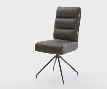 DELIFE Eetkamerstoel Pela-Flex microvelours antraciet vintage kruisframe conisch zwart pocketveer kern