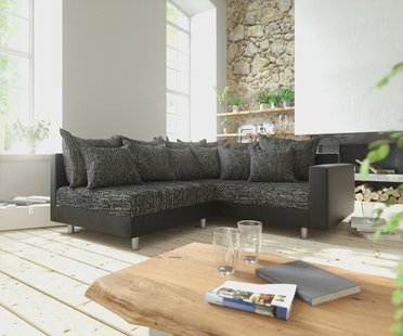 DELIFE Hoekbank Clovis zwart module armleuning ottomane rechts