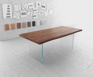 DELIFE Eettafel Edge 200x100cm XL acacia bruin verre Live-Edge