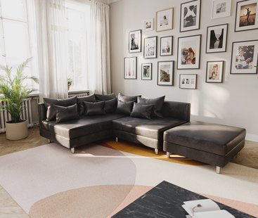 DELIFE Hoekbank Clovis antraciet antiek look hocker ottomane links module-bank