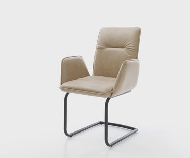 DELIFE Sledemodel Vinja-Flex microvelours beige vintage sledemodel rond zwart