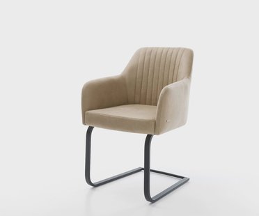 DELIFE Sledemodel Greg-Flex microvelours beige vintage sledemodel vlak zwart pocketveer kern