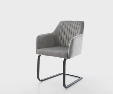 DELIFE Sledemodel Greg-Flex fluweel grijs sledemodel vlak zwart