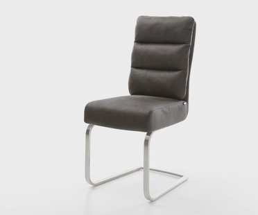 DELIFE Sledemodel Pela-Flex microvelours antraciet vintage sledemodel vlak roestvrij staal pocketveer kern