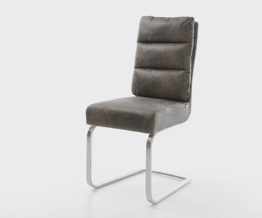 DELIFE Sledemodel Pela-Flex microvelours grijs antiek sledemodel vlak roestvrij staal pocketveer kern