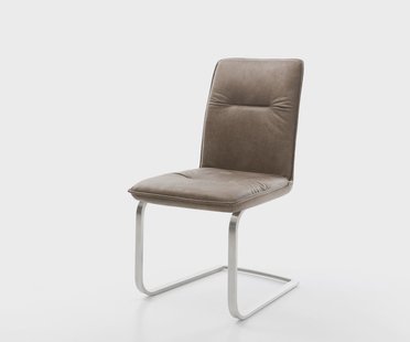 DELIFE Sledemodel Vinjo-Flex microvelours taupe vintage sledemodel vlak roestvrij staal