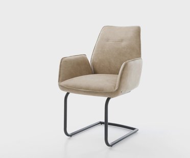 DELIFE Sledemodel Zoa-Flex microvelours beige vintage sledemodel rond zwart pocketveer kern