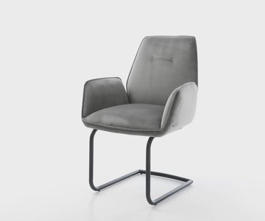 DELIFE Sledemodel Zoa-Flex fluweel grijs sledemodel rond zwart pocketveer kern