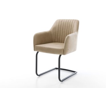 DELIFE Sledemodel Greg-Flex microvelours beige vintage sledemodel rond zwart pocketveer kern