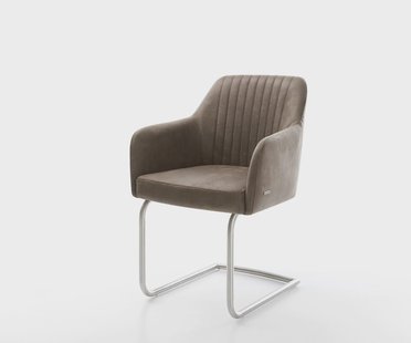 DELIFE Sledemodel Greg-Flex microvelours taupe vintage sledemodel rond roestvrij staal pocketveer kern