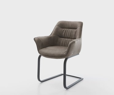 DELIFE Sledemodel Kaira-Flex microvelours taupe vintage sledemodel vlak zwart