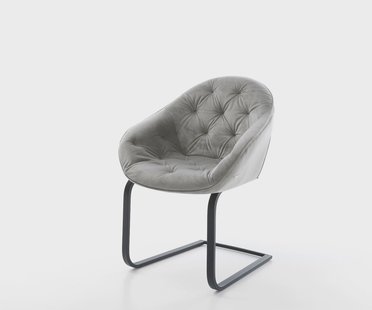 DELIFE Sledemodel Gaio-Flex fluweel grijs sledemodel vlak zwart