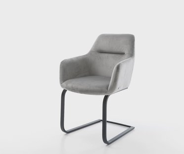 DELIFE Sledemodel Pejo-Flex fluweel grijs sledemodel vlak zwart pocketveer kern