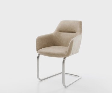 DELIFE Sledemodel Pejo-Flex microvelours beige vintage sledemodel vlak roestvrij staal pocketveer kern