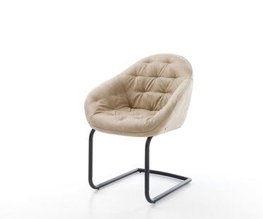 DELIFE Sledemodel Gaio-Flex microvelours beige vintage sledemodel rond zwart