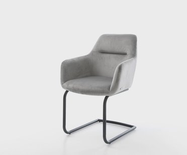 DELIFE Sledemodel Pejo-Flex fluweel grijs sledemodel rond zwart pocketveer kern