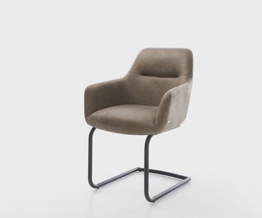 DELIFE Sledemodel Pejo-Flex microvelours taupe vintage sledemodel rond zwart pocketveer kern