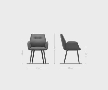 DELIFE Eetkamerstoel Zoa-Flex microvelours antraciet vintage 4-poot conisch zwart pocketveer kern