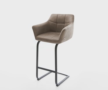 DELIFE Barstoel Yulo-Flex vintage taupe sledestoel vlak metaal