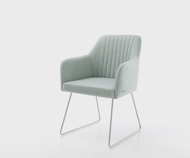 DELIFE Eetkamerstoel Greg-Flex stripes mint slipframe roestvrij staal