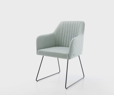 DELIFE Eetkamerstoel Greg-Flex stripes mint slipframe zwart