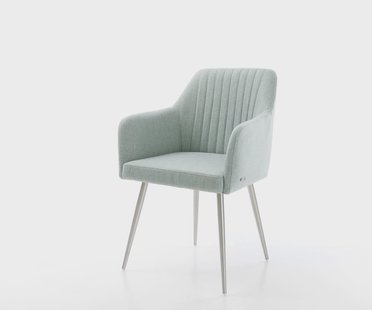 DELIFE Eetkamerstoel Greg-Flex stripes mint 4-poot conisch roestvrij staal