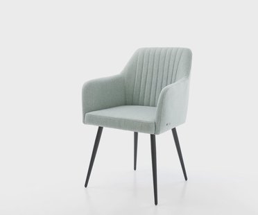 DELIFE Eetkamerstoel Greg-Flex stripes mint 4-poot conisch zwart