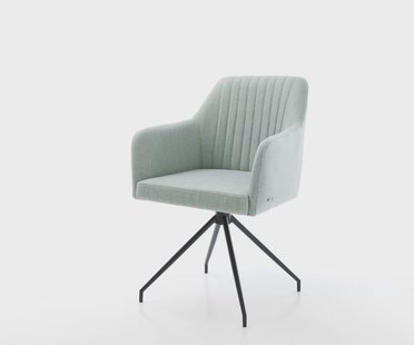 DELIFE Eetkamerstoel Greg-Flex stripes mint kruisframe conisch zwart