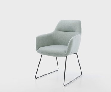 DELIFE Eetkamerstoel Pejo-Flex stripes mint slipframe zwart