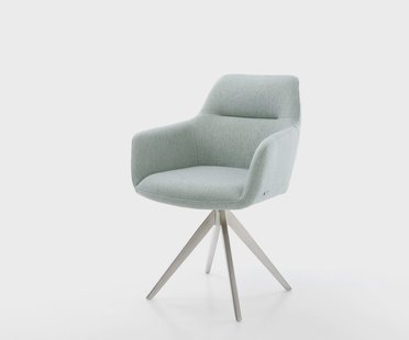 DELIFE Eetkamerstoel Pejo-Flex stripes mint kruisframe hoekig roestvrij staal pocketveer kern