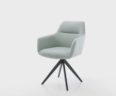 DELIFE Eetkamerstoel Pejo-Flex stripes mint kruisframe hoekig zwart