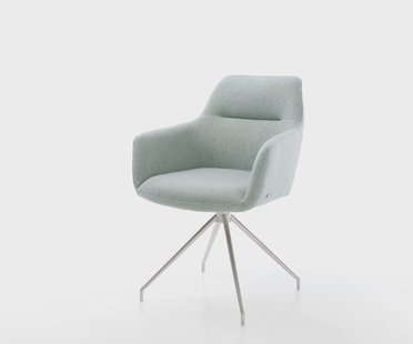 DELIFE Eetkamerstoel Pejo-Flex stripes mint kruisframe conisch roestvrij staal