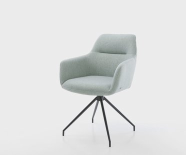 DELIFE Eetkamerstoel Pejo-Flex stripes mint kruisframe conisch zwart