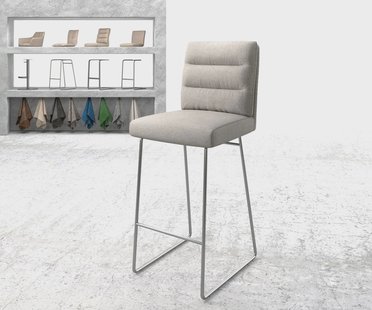 DELIFE Barstoel Pela-Flex stripes lichtgrijs slipframe roestvrij staal