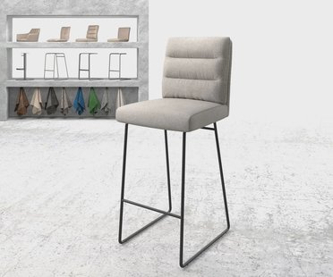 DELIFE Barstoel Pela-Flex stripes lichtgrijs slipframe metaal